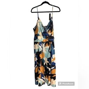 Floral Midi Spaghetti Strap Dress XXL NWOT